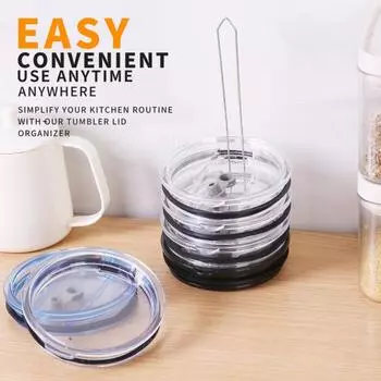 Стеллаж для хранения крышек чашек, вертикальный органайзер для крышек чашек, компактный держатель крышки для кухонных шкафов, столешниц чёрный