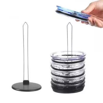 Стеллаж для хранения крышек чашек, вертикальный органайзер для крышек чашек, компактный держатель крышки для кухонных шкафов, столешниц чёрный