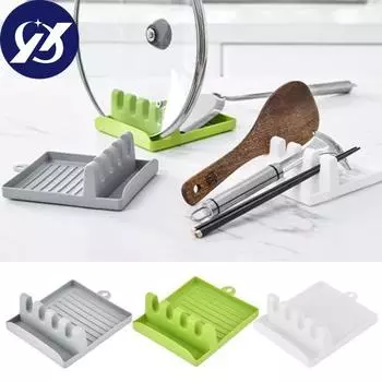 Стеллаж для хранения крышки кастрюли, противоскользящий многофункциональный держатель для ложки, шпателя, столешница, стеллаж для организации домашней кухни серый