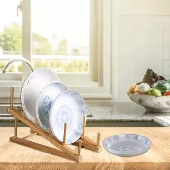 Стеллаж для хранения кухонной посуды, бамбуковая наклонная противоскользящая пластина, крышка кастрюли, чаша, держатель для сушки, разделочная доска, дренажная подставка