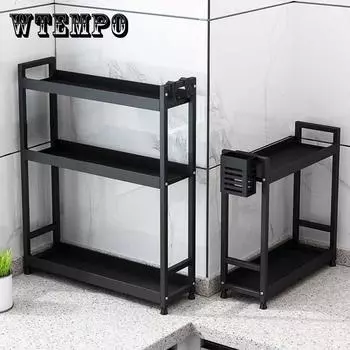 Стеллаж для хранения кухонной столешницы, многофункциональная клетка для палочек для еды, держатель для ножей, принадлежности для приправ, многослойная супер узкая полка 40*14*41cm