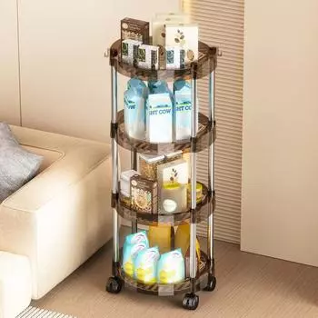 Стеллаж для хранения, многоуровневая тележка с вращающимися на 360 градусов колесами, прочная несущая способность, косметика для ванной комнаты A