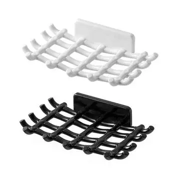 Стеллаж для хранения мыла в ванной комнате, корзина, кухонная полка для хранения губки, настенный держатель для мыльницы, алюминиевая самоклеящаяся коробка для мыла белый