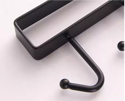 Стеллаж для хранения на кухне, шкаф, подвесной крючок, вешалка, органайзер для хранения, держатель чёрный