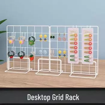 Стеллаж для хранения на рабочем столе из железной сетки с крючком для настенного дисплея 5cm hook [10 pieces] чёрный