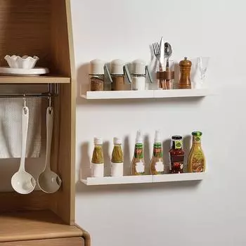 Стеллаж для хранения Настенный без перфорации Экономия места Легкий доступ Прочный безопасный органайзер для хранения различных вещей белый
