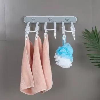 Стеллаж для хранения настенный складной ABS прочная самоклеящаяся вешалка для одежды для дома белый