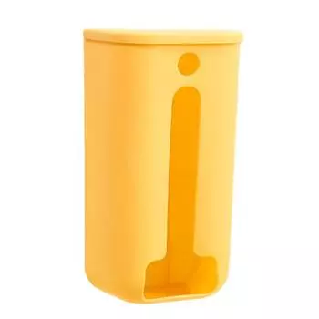 Стеллаж для хранения пластиковых пакетов, настенный монтаж, без перфорации, простая установка, экономия места, мешок для мусора в ванной комнате, ящик для хранения жёлтый