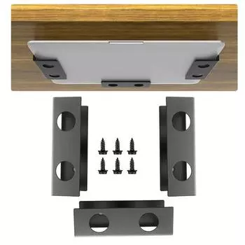 Стеллаж для хранения под столом, крепление для ноутбука, прочная несущая способность, простая установка, универсальный металлический держатель для полок под столом чёрный