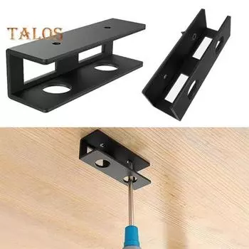Стеллаж для хранения под столом, крепление для ноутбука, прочная несущая способность, простая установка, универсальный металлический держатель для полок под столом чёрный