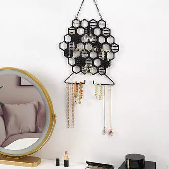 Стеллаж для хранения подвесных ювелирных изделий для женщин и девочек, подарочные браслеты, сотовые серьги, настенный держатель