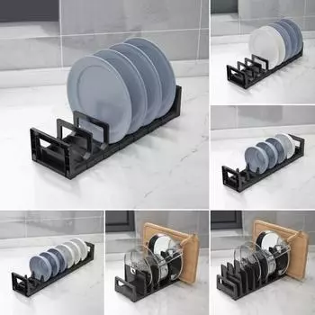 Стеллаж для хранения посуды, выдвижной ящик, подставка для тарелки, противоскользящая крышка, миска, держатель для сушки, разделочная доска, дренажная подставка, органайзер для посуды A