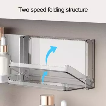 Стеллаж для хранения, простая установка, компактная складная настенная полка для хранения для дома, кухни, ванной комнаты чёрный