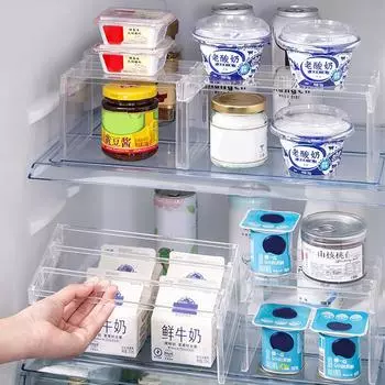 Стеллаж для хранения Прозрачный многослойный Фрукты Овощи Экономия места Полка для холодильника 21.7*11*10.7cm