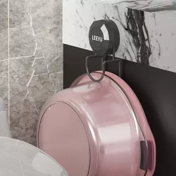 Стеллаж для хранения раковины из углеродистой стали, настенный крючок для раковины, практичные крючки на присосках для ванной комнаты серый