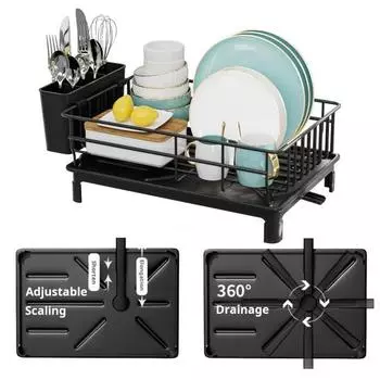 Стеллаж для хранения раковины Высокая сушилка для посуды с глубоким боковым ограждением Различные организационные зоны белый