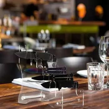 Стеллаж для хранения резаков, акриловый держатель для столовых приборов, прозрачный универсальный стенд для резки резака, органайзер на столешнице для кухни, ресторана прозрачный