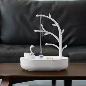 Стеллаж для хранения с гладкими краями, настольные аксессуары, многофункциональный органайзер с орнаментом «Лебединое озеро» для дома бежевый