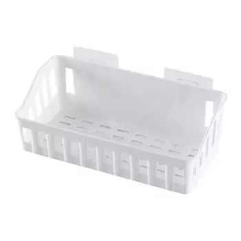 Стеллаж для хранения самоклеящаяся жесткая полая подвесная полка вентилируемая настенная корзина для косметики в душе прихожая шкаф офис белый