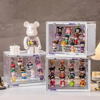 Стеллаж для хранения скрытых коробок, контейнер-витрина, пылезащитный ящик для хранения, прозрачный шкаф-витрина Popmart, аниме-фигурка, хранилище игрушек
