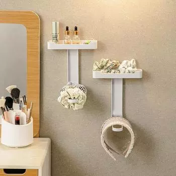 Стеллаж для хранения унитаза, настенный тип, держатели для хранения в ванной комнате, аксессуары для волос, полки для хранения шампуня в душе, органайзер белый