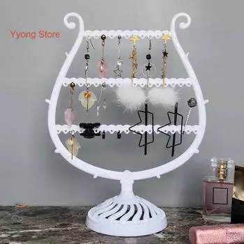 Стеллаж для хранения ювелирных изделий Компактный рог в форме дерева Высокое качество PP Креативный органайзер для сережек для спальни розовый