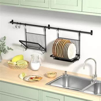 Стеллаж для хранения в ванной комнате, сушка для посуды, устойчивый к ржавчине, прочный органайзер для душа 1 Tier