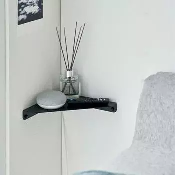 Стеллаж для хранения в ванной комнате, угловая полка, устойчивая к ржавчине, прочная, несущая, простая установка, плавающая полка для душа, держатель для шампуня чёрный