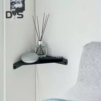 Стеллаж для хранения в ванной комнате, угловая полка, устойчивая к ржавчине, прочная, несущая, простая установка, плавающая полка для душа, держатель для шампуня чёрный