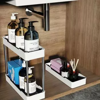 Стеллаж для хранения в ванной с колесами, тележка для хозяйственных нужд на колесиках, органайзер для хранения в ванной, многоцелевая хозяйственная тележка белый