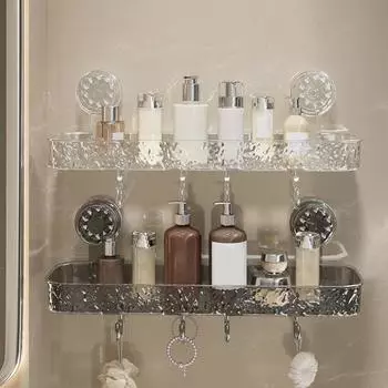 Стеллаж для хранения в ванной с присосками, квадратный, треугольный, стеллаж для хранения