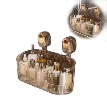 Стеллаж для хранения вещей Большая вместимость Прочная несущая способность Простая установка Без сверления Полка для хранения на присосках для ванной комнаты Душевая кабина