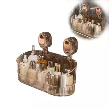 Стеллаж для хранения вещей Большая вместимость Прочная несущая способность Простая установка Без сверления Полка для хранения на присосках для ванной комнаты Душевая кабина