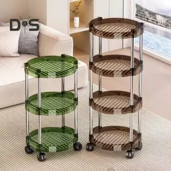 Стеллаж для хранения вещей, многоуровневая тележка с вращающимися на 360 градусов колесами, прочный несущий органайзер для косметики в ванной, полка большой емкости A