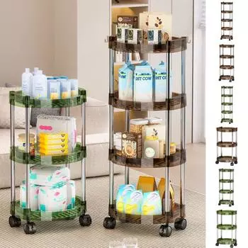 Стеллаж для хранения вещей, многоуровневая тележка с вращающимися на 360 градусов колесами, прочный, выдерживающий нагрузку органайзер для косметики в ванной комнате, большая вместимость F