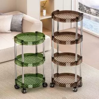 Стеллаж для хранения вещей, многоуровневая тележка с вращающимися на 360 градусов колесами, прочный несущий органайзер для косметики в ванной, полка большой емкости A