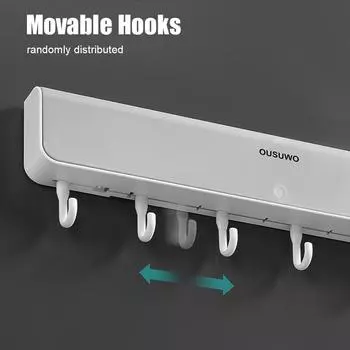 Стеллаж для хранения вещей, ящик для хранения вещей с крючком для двери ванной комнаты, органайзер для ключей, аксессуары для ванной комнаты без перфоратора, настенный монтаж чёрный