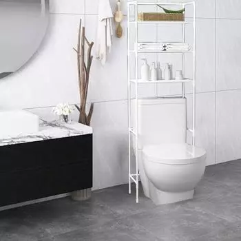 Стеллаж для хранения вещей в ванной комнате Yousheng, вместительная, прочная, несущая, простая в установке, многоуровневая, отдельно стоящая полка для хранения вещей над унитазом чёрный