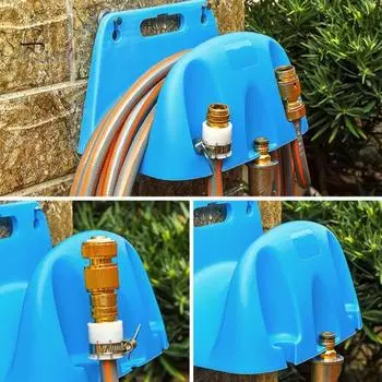 Стеллаж для хранения водопроводных труб Настенный кронштейн для шланга Прочная несущая способность Простая установка Катушка для труб Держатель водяного шланга Опорный кронштейн для хранения синий