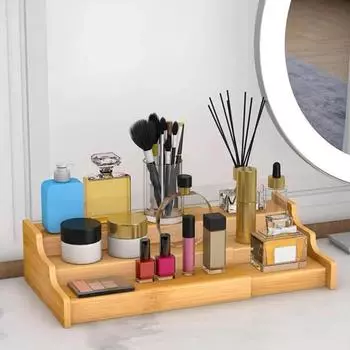Стеллаж для хранения Yousheng Bamboo, расширяемый держатель для кофейных кружек, регулируемая длина, гладкие края, без заусенцев, устойчивая несущая полка для специй A