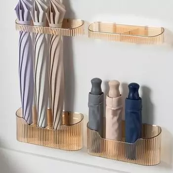 Стеллаж для хранения зонтов Настенный противоскользящий без ударов Большая несущая способность Держатель для зонта в прихожей Органайзер для зонтов Коллекция капель воды