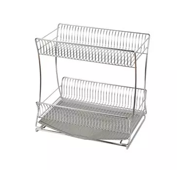 Стеллаж для сушки Pearl Metal, 2 уровня, раздвижной, нержавеющая сталь, Sustina 18-8 HB-5531 серебряный