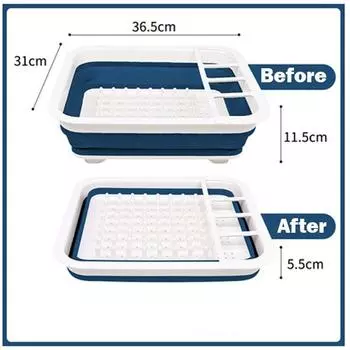 Стеллаж для сушки посуды, держатель для посуды, складная складная тарелка, органайзер для сушки посуды, караван, кемпер, аксессуары для кемпинга синий