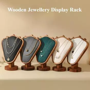Стеллаж для ювелирных изделий, подвесные ювелирные изделия, реквизит, стеллаж для хранения ожерелий, ореховое дерево, высококачественная витрина, модель, прилавок, украшения, хранение чёрный