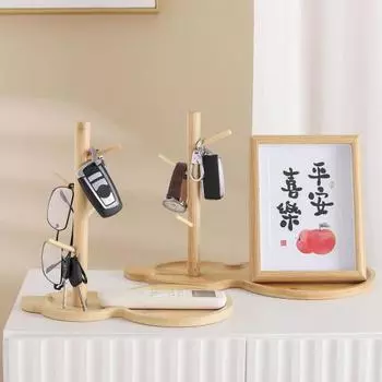 Стеллаж для выставки товаров ювелирных изделий Современная нескользящая основа 5 стилей Деревянный лоток для хранения ключей Хозяйственные принадлежности D