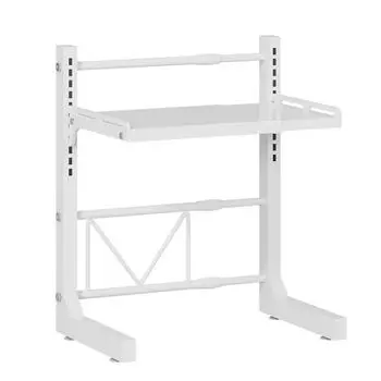 Стеллажи для микроволновых печей из углеродистой стали, регулируемые, держатели для хранения на кухне, настольные полки для микроволновых печей белый