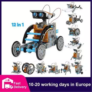 STEM Solar Robot Kits Science Toy 12 в 1 развивающие обучающие игрушки для мальчиков на солнечных батареях для программирования роботов