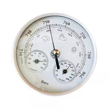 Стена барометра серебряный