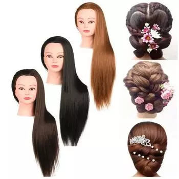 Стенд для демонстрации плетения волос, голова манекена с волосами, прямые человеческие волосы, 25 дюймов, профессиональная косметологическая голова куклы для парикмахеров и стилистов