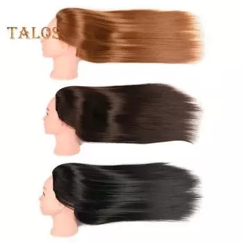 Стенд для демонстрации плетения волос Манекен-голова с волосами Человеческие волосы Прямые 25 Профессиональная косметологическая кукольная голова для парикмахеров-стилистов и косметологов чёрный